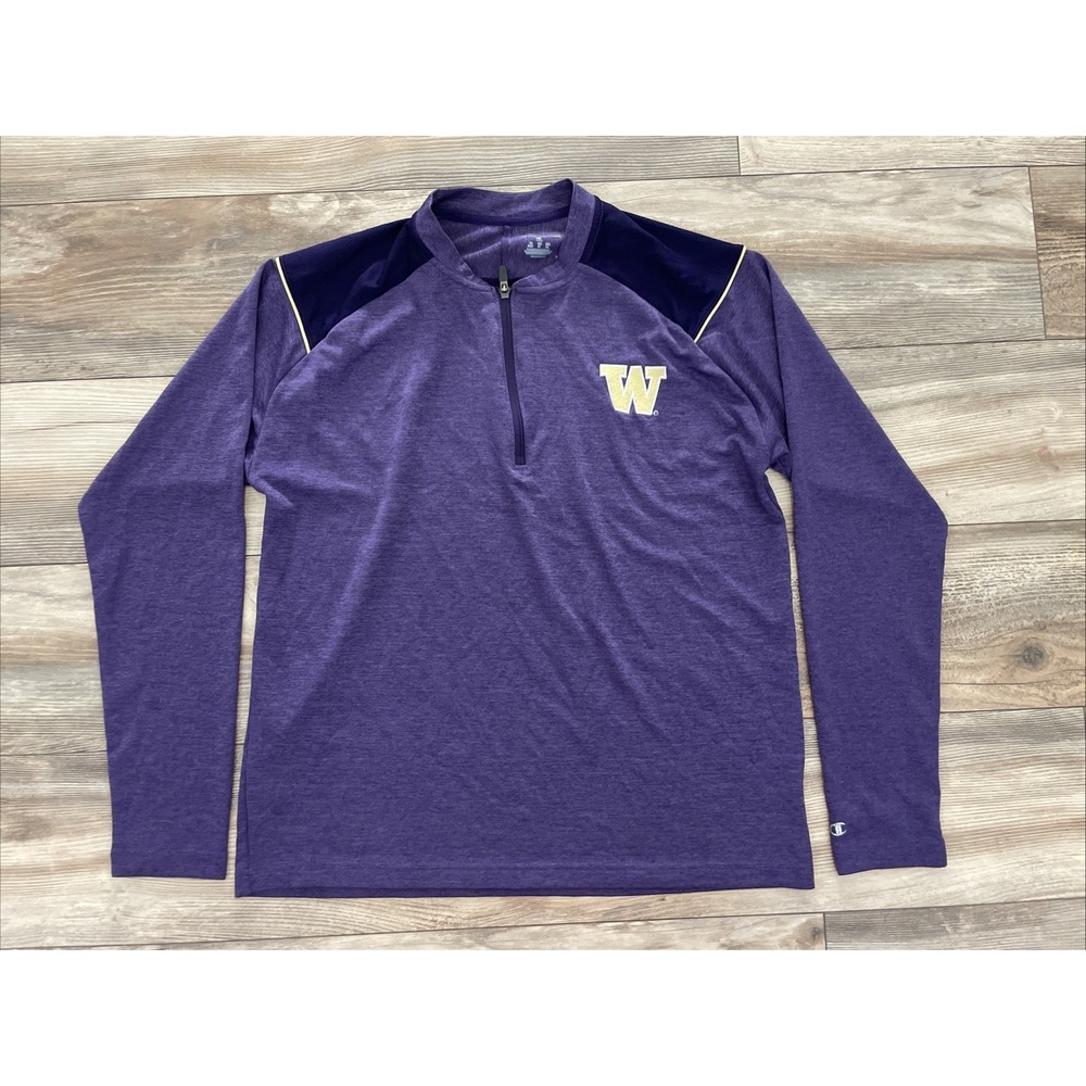 Champion Washington Huskies Quarter Zip Pullover Mens XL Purple CBM5G6HCOS NCAA